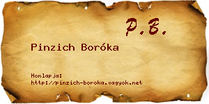 Pinzich Boróka névjegykártya